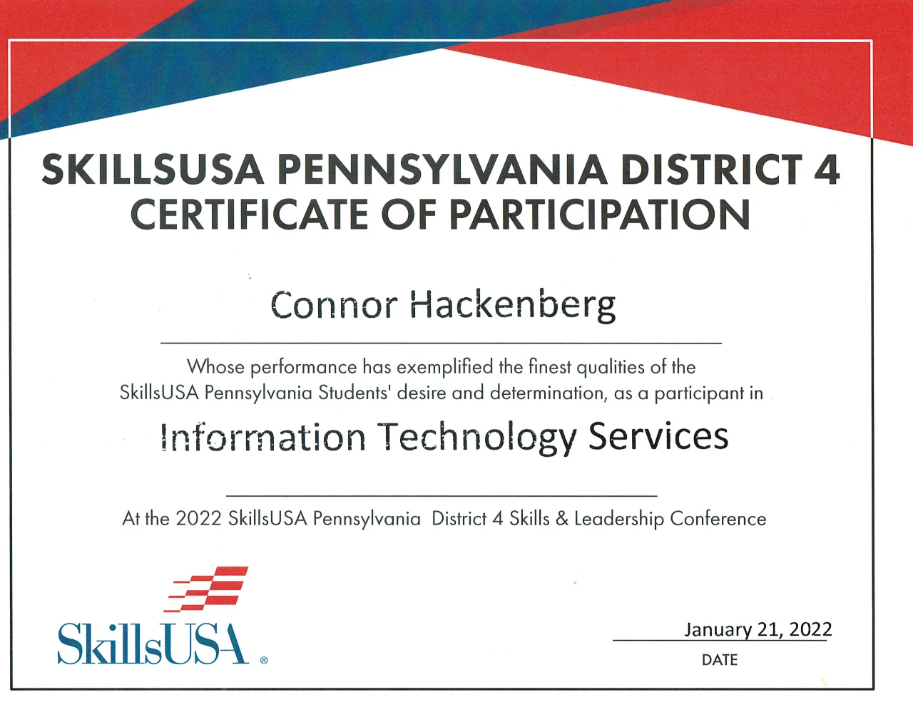 2022 SkillsUSA District 4 Participation